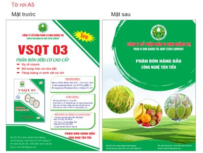 Phân bón hữu cơ vi sinh VSQT 03 (mã số phân bón 20927)